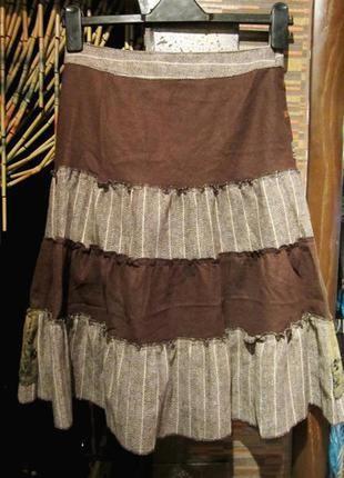 Крутая винтажная юбка (шерсть) обхват талии - 68см.4 фото