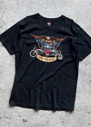 Harley davidson 100 years 2002 hd vintage men’s t-shirt made in usa футболка