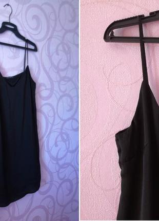 Черное короткое платье в бельевом стиле2 фото