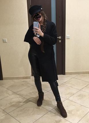 Класичне чорне кашемірове пальто жіноче 42-44-46