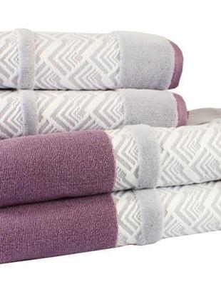 Рушник nazende 70*140 сливовий/сірий 560г/м2