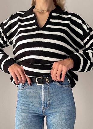 Светр кофта в полоску тельняшка 5