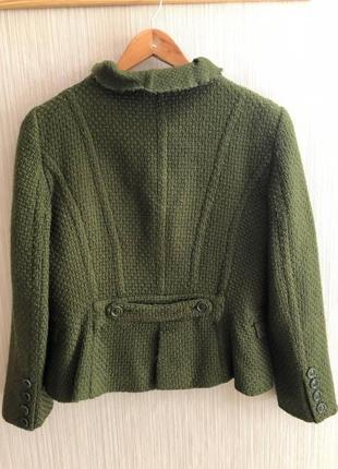 Теплый зеленый пиджачек zara, как новый3 фото