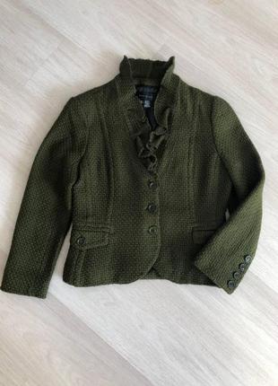 Теплый зеленый пиджачек zara, как новый4 фото