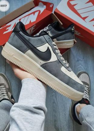 Nike air force 1 low grey, кросівки чоловічі найк форс, кроссовки мужские найк серые