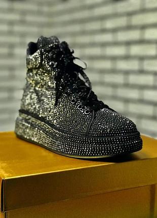 Нереальные ботиночки,высокие кеды,в камнях сваровски, турция 🇹🇷.