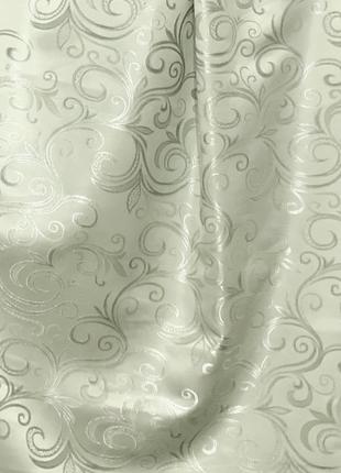 Порт'єрна тканина для штор жаккард салатового кольору з малюнком2 фото