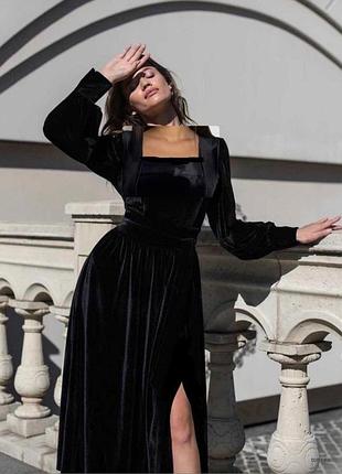 Черное бархатное платье 🖤