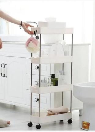 Складана полиця для кухні та ванної на коліщатках2 фото