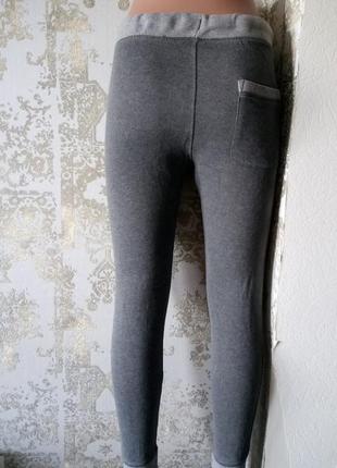 8-9л/134см серые спортивные штаны с начёсом и зауженные к низу f&f2 фото