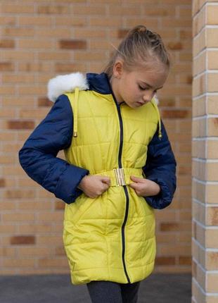 Зимова куртка для дівчинки, на овчині, 116-13410 фото