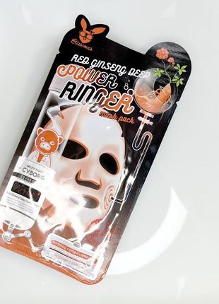 Омолоджувальна маска із женьшенем elizavecca face care red ginseng deep power ringer mask pack