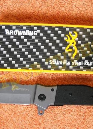 Нож складной browning tactic black g10 стропорез бита 23см