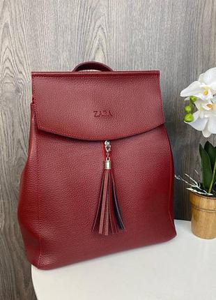 Жіночий міський рюкзак сумка 2 в 1 в стилі zara червоний2 фото