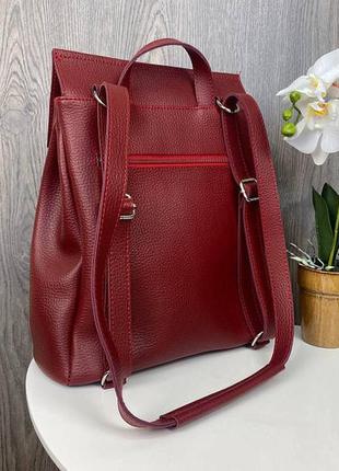 Жіночий міський рюкзак сумка 2 в 1 в стилі zara червоний3 фото