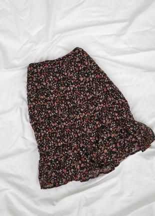 Цветочная юбка жатка ✨ mango ✨ юбка в цветочный принт3 фото