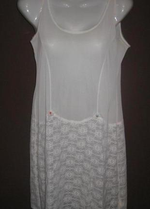 Жіноча комбінація. біла гіпюрова.