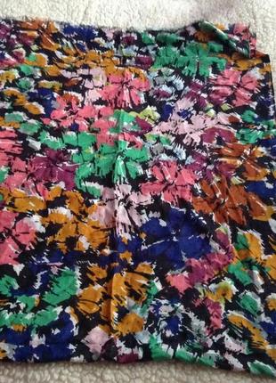 Стильный разноцветный принтоватый шарф j.crew палантин лен, вискоза платок2 фото