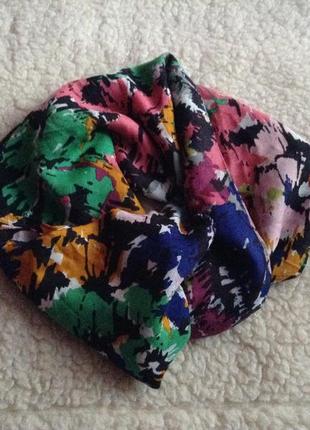 Стильный разноцветный принтоватый шарф j.crew палантин лен, вискоза платок3 фото