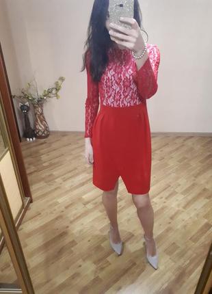 Шикарное нарядное красное платье с разрезом дорогого бренда zaldiz2 фото