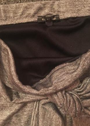 Серебристая юбка карандаш миди2 фото