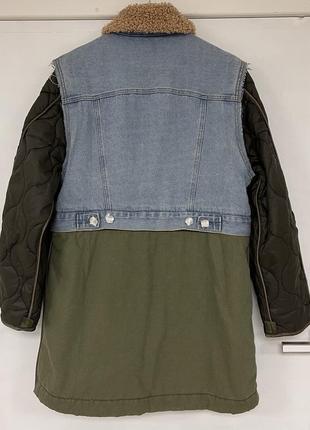 Ексклюзивна стьобана джинсова тедді куртка трансформер diesel розмір с6 фото