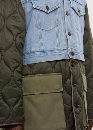 Ексклюзивна стьобана джинсова тедді куртка трансформер diesel розмір с10 фото