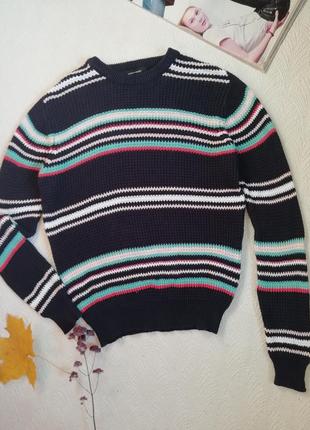 Полосатый джемпер полувер свитер кофта