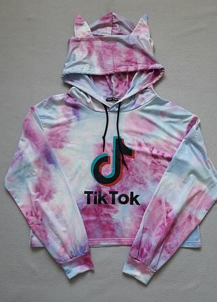 Крутое укороченное худи в градиентный принт  tiktok  fancyqube