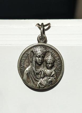 Католический кулон серебрение дева мария богородица иисус христос лики