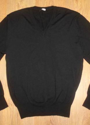 Мужской шерстяной черный свитер джемпер torero m 100% шерсть1 фото