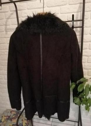 Дублёнка косуха авиатор пальто куртка с мехом3 фото