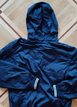 Курточка демисезонная куртка с капюшоном на подкладке ветровка на мальчика 12 13 лет 158см3 фото