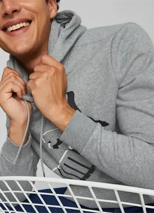 Серое худи puma essentials big logo men's hoodie новое оригинал из сша6 фото