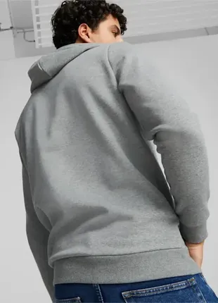 Серое худи puma essentials big logo men's hoodie новое оригинал из сша5 фото
