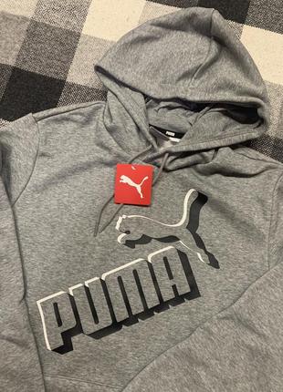 Серое худи puma essentials big logo men's hoodie новое оригинал из сша7 фото