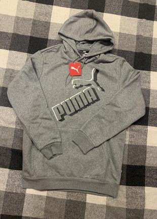 Серое худи puma essentials big logo men's hoodie новое оригинал из сша8 фото