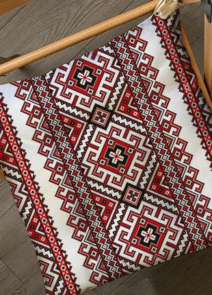 Подушка на стул с завязками вышиванка 40x40x4 см pz_22u001