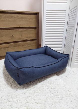Лежак 80×70×22 см лежанка для спальні місце тварин собак і кішок знімний чохол з бортами2 фото