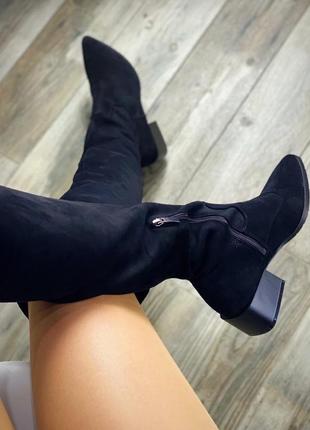 Замшеві ботфорти чоботи панчохи замшевые ботфорты сапоги чулки