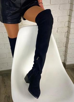Замшеві ботфорти чоботи панчохи замшевые ботфорты сапоги чулки
