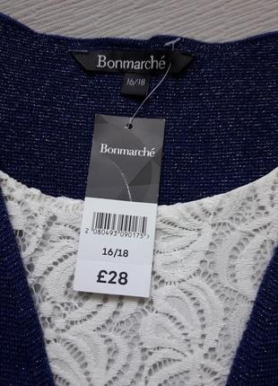 Бесподобная нарядная кофта с люрексом перёд кружево батал bonmarche6 фото