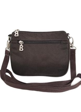 Аккуратная фирменная нейлоновая сумка crossbody bogner красивого шоколадного цвета