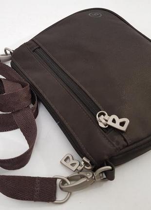 Акуратна фірмова нейлонова сумка crossbody bogner красивого шоколадного кольору3 фото