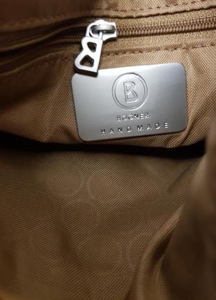 Акуратна фірмова нейлонова сумка crossbody bogner красивого шоколадного кольору10 фото