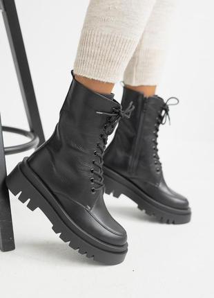 Женские ботинки кожаные весна/осень черные emirro розмір 41 fv_001749