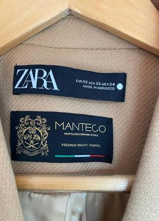 Шерстяное пальто zara manteco с лимитированной коллекции в цвете беж. приталенный фасон средней длинны.3 фото
