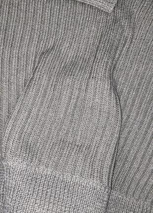 Серый длинный свитер с люрексом #12885 фото