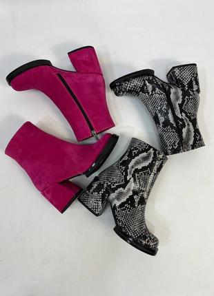 Колір на вибір! шикарні ексклюзивні стильні ботильйони черевики рожеві фуксія