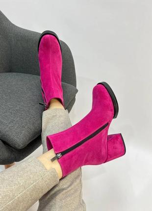 Колір на вибір! шикарні ексклюзивні стильні ботильйони черевики рожеві фуксія